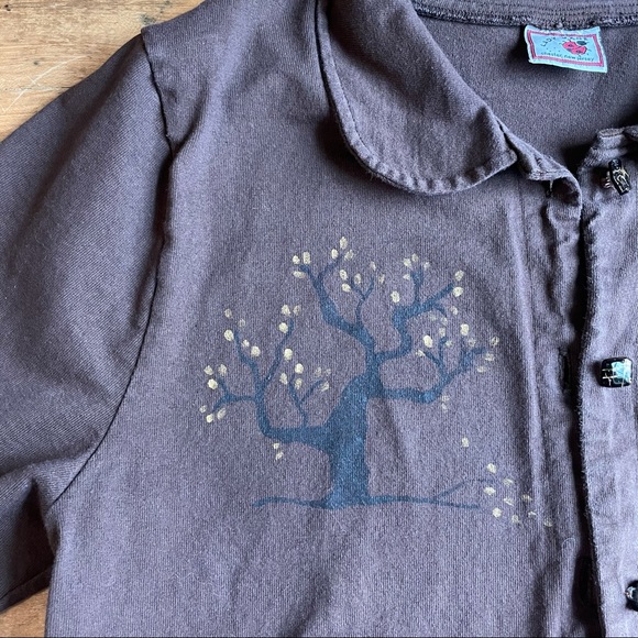 Lady Jane Brown Blouse or Light Jacket with Glass Buttons - Picture 13 of 14